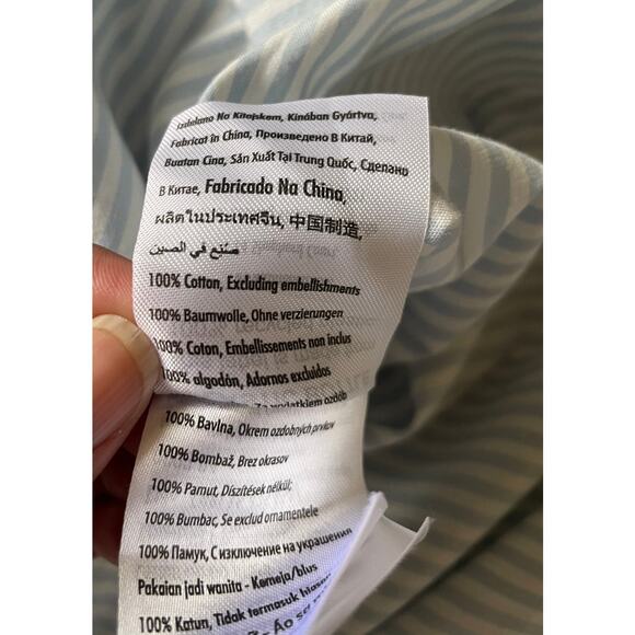 Cotton On Vertical Stripe Blue/White Button-down Oversized Women Sz XS Beach - Picture 8 of 10